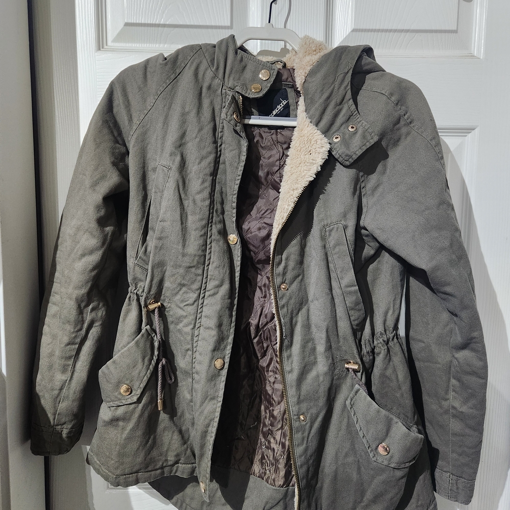 Collection B Olive Quilted Jacket